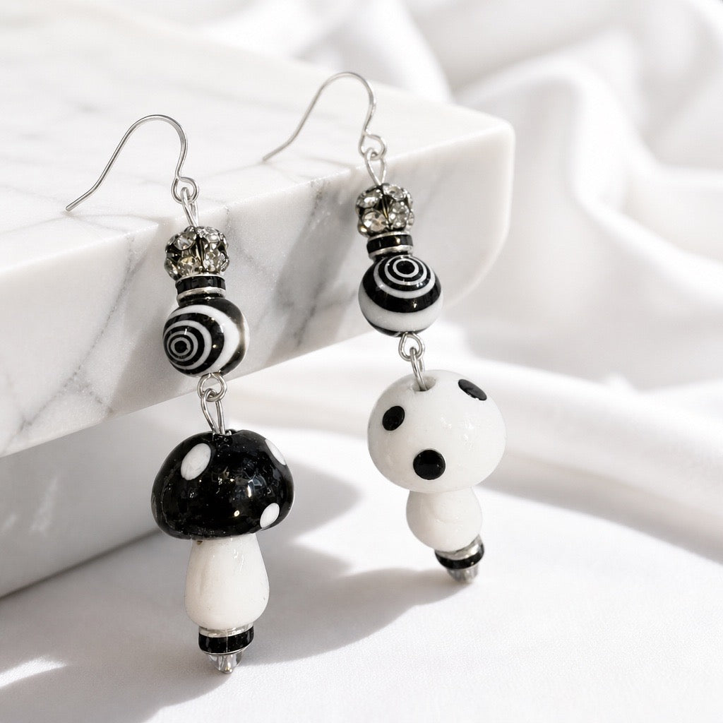Mismatched Mushroom Earrings