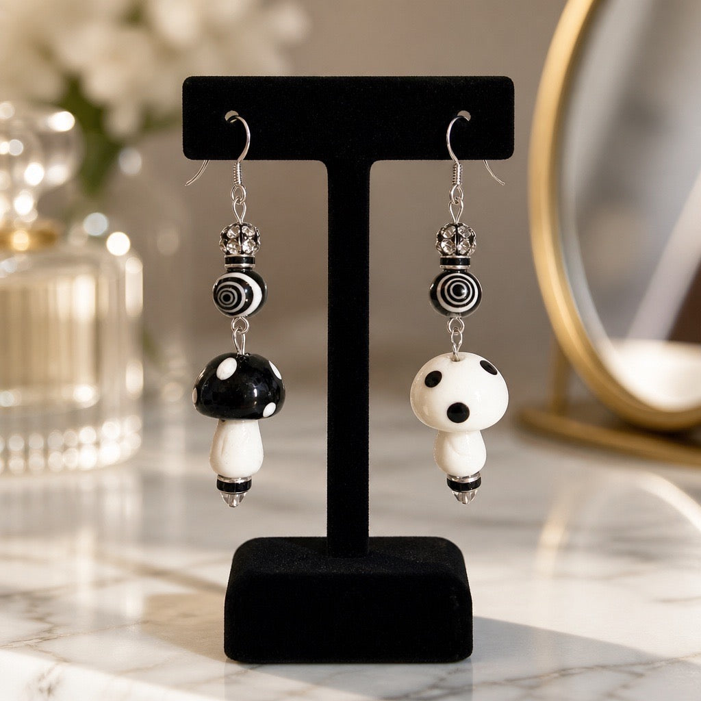 Mismatched Mushroom Earrings