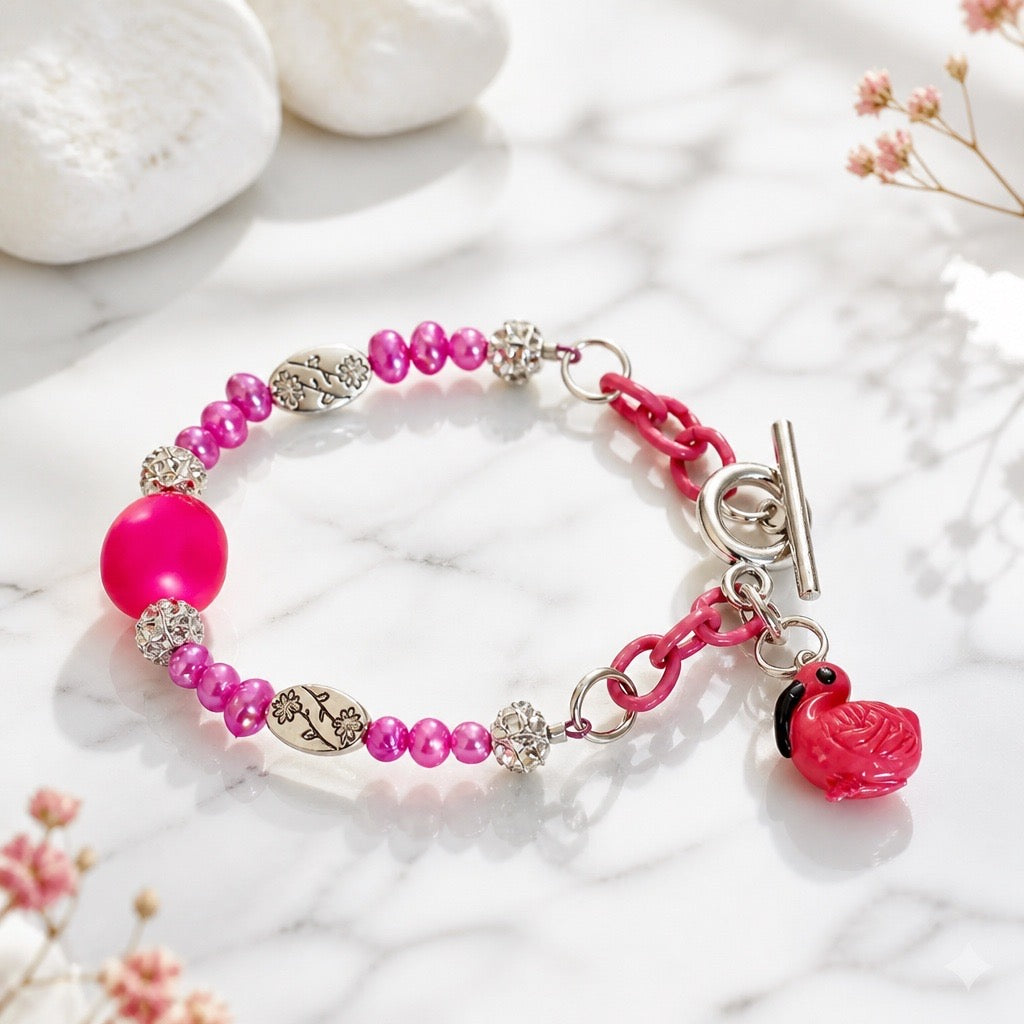 Hot Pink Flamingo Bracelet
