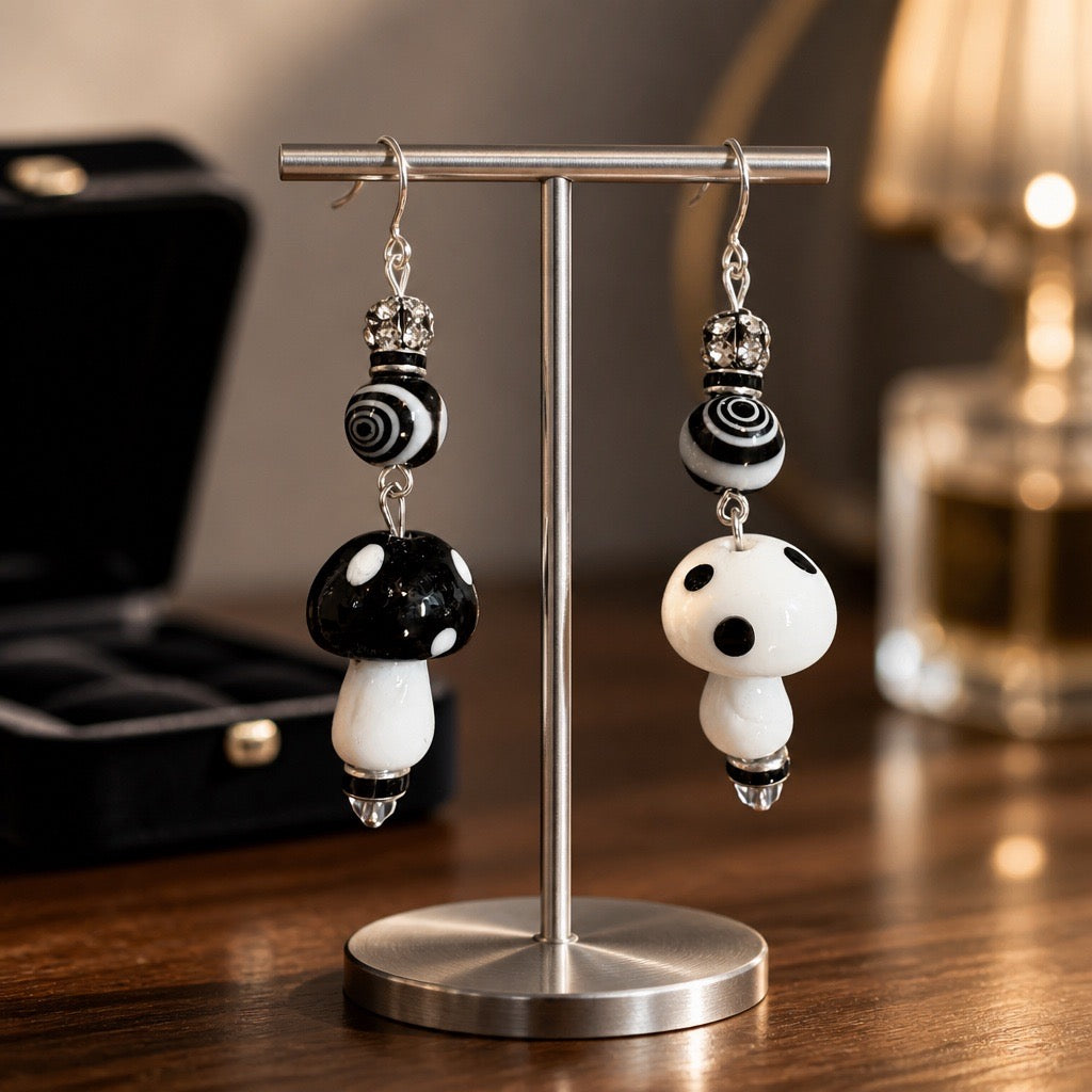 Mismatched Mushroom Earrings
