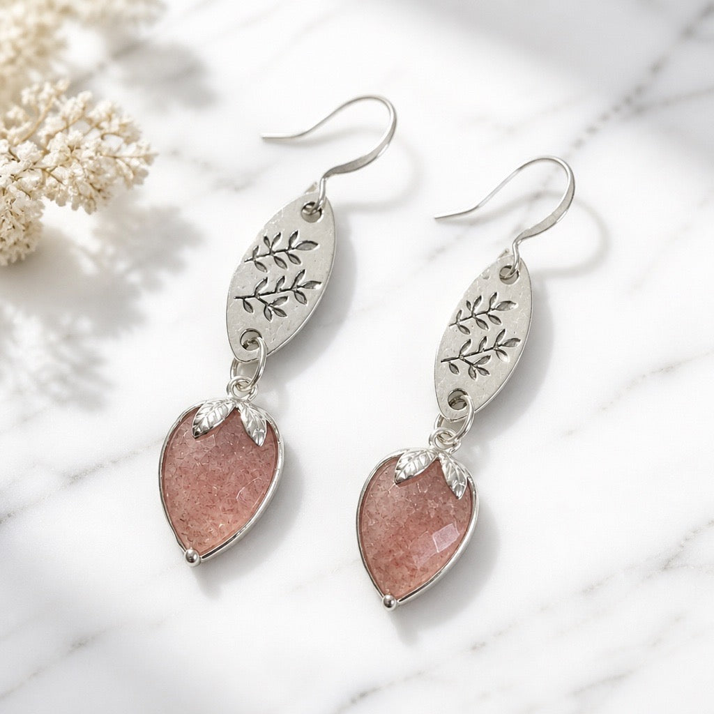 Strawberry Quartz Earrings