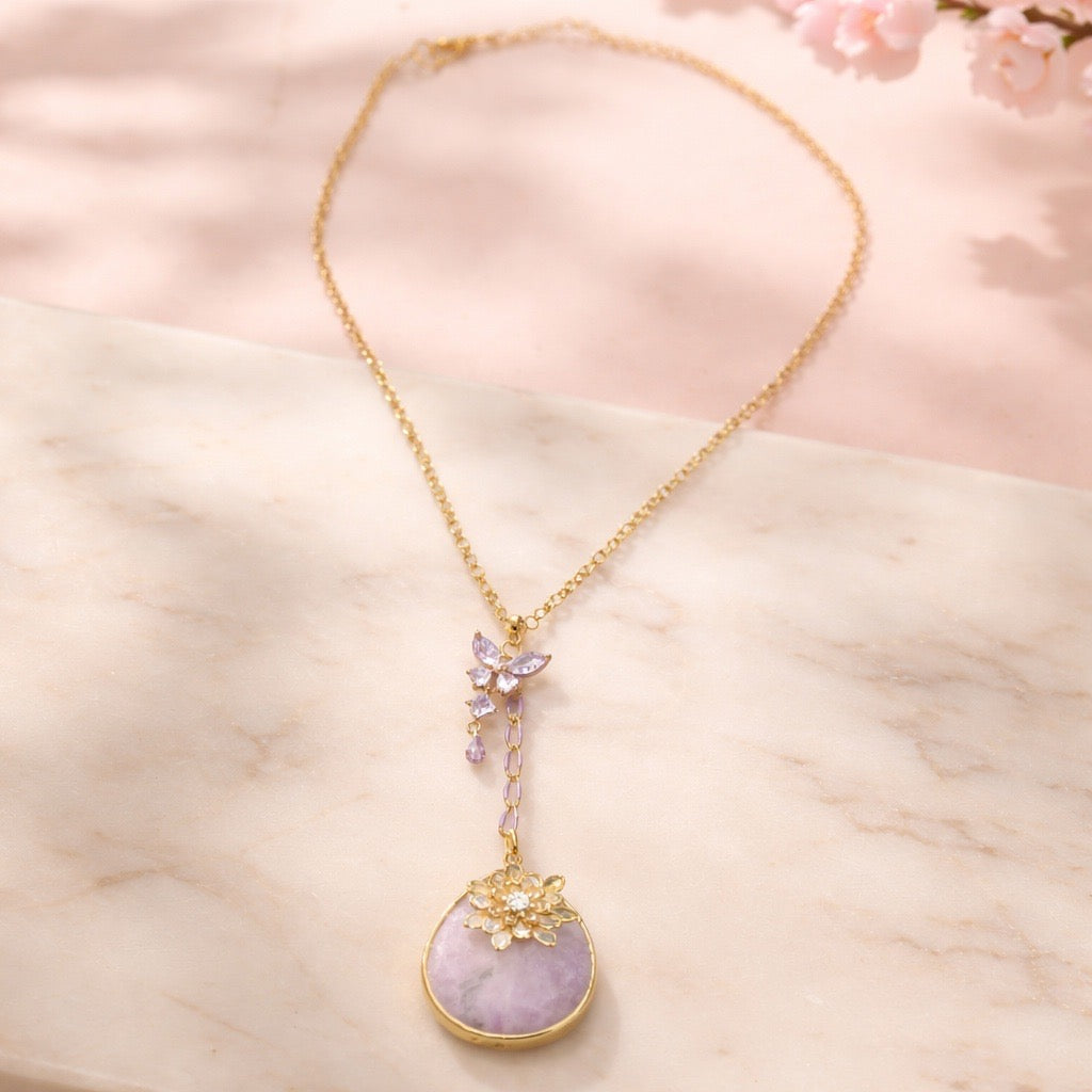Lepidolite Butterfly Necklace