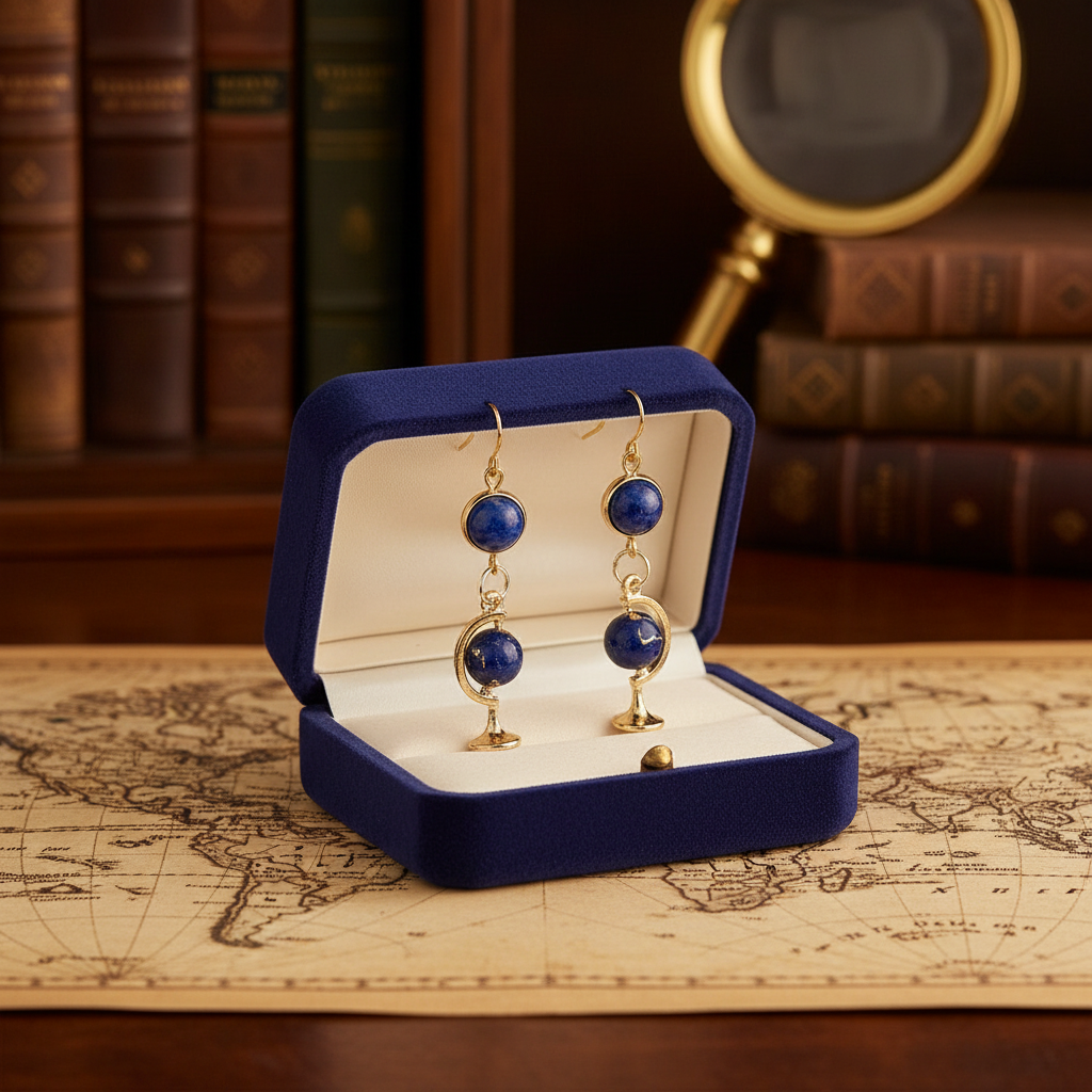 Lapis Lazuli Spinner Globe Earrings