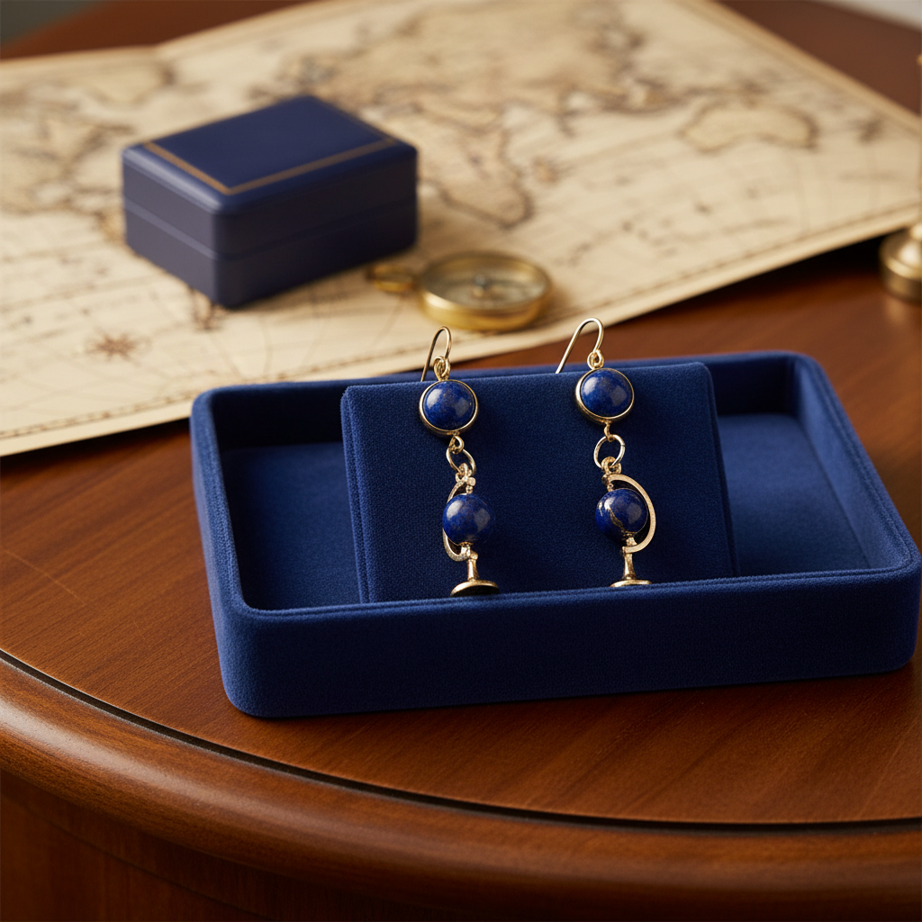 Lapis Lazuli Spinner Globe Earrings