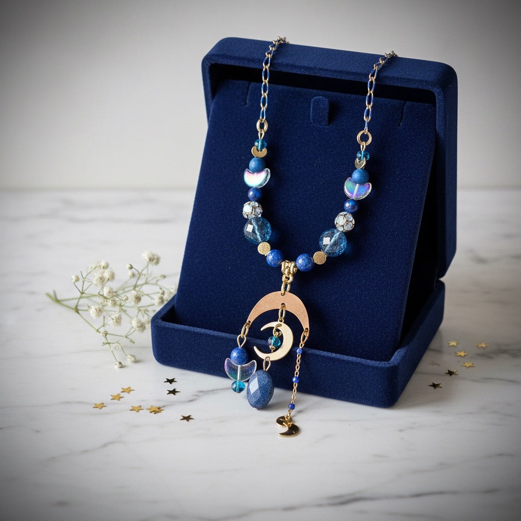 Celestial Moon Dangle Necklace