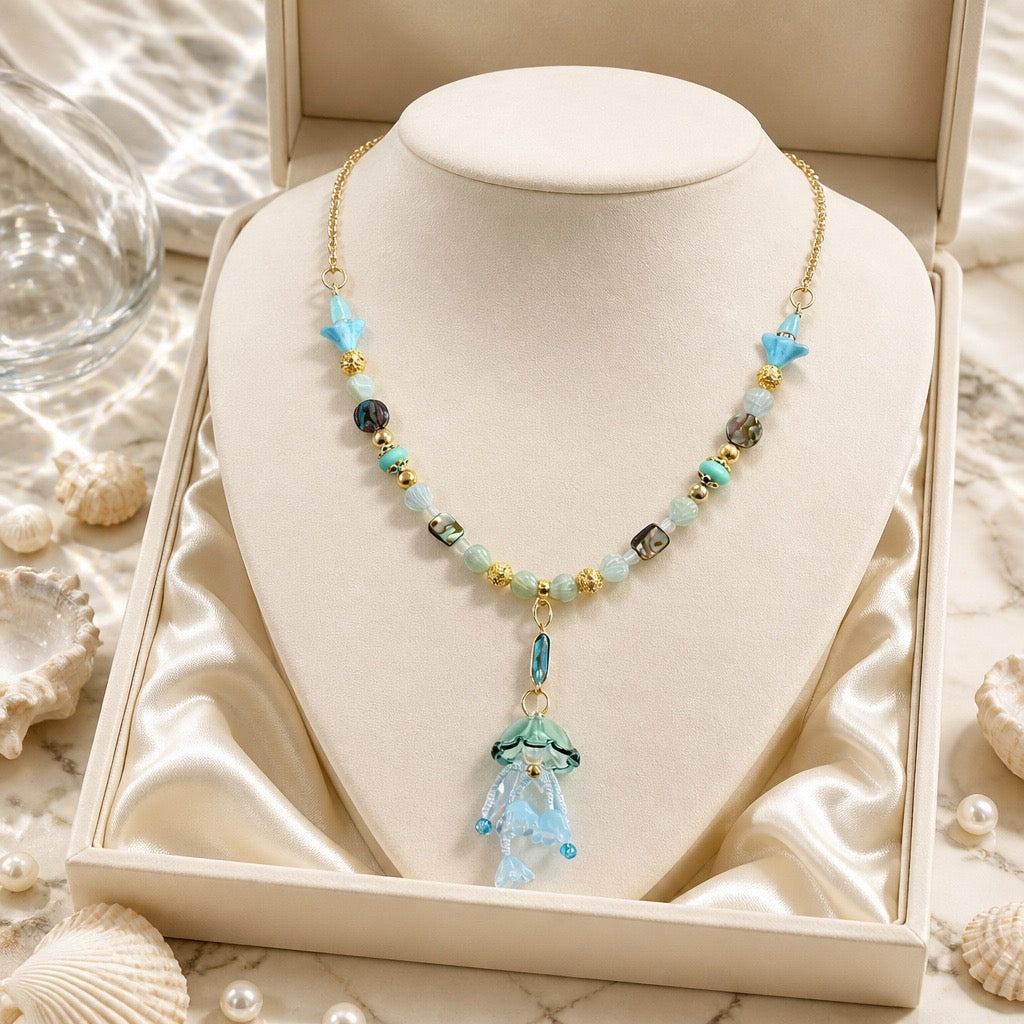 Jellyfish & Abalone Shell Necklace