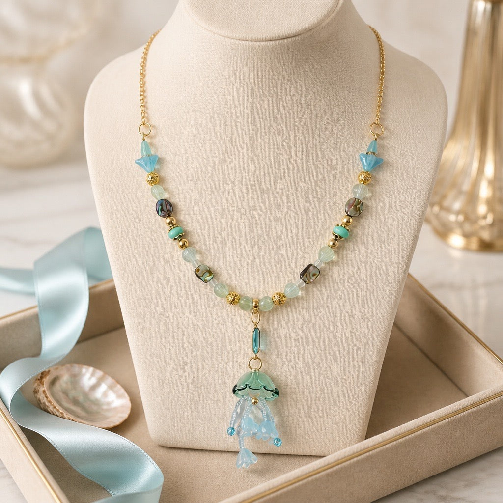 Jellyfish & Abalone Shell Necklace
