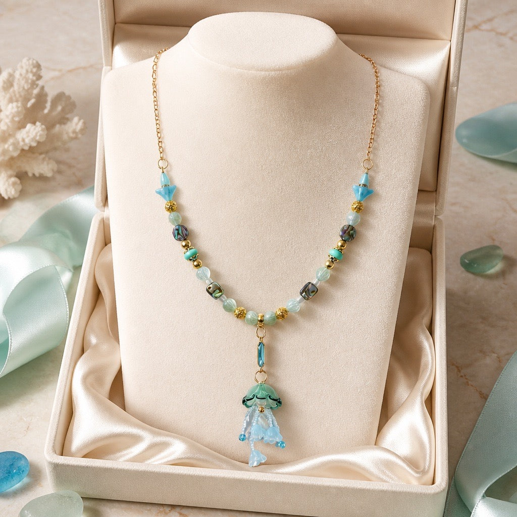 Jellyfish & Abalone Shell Necklace