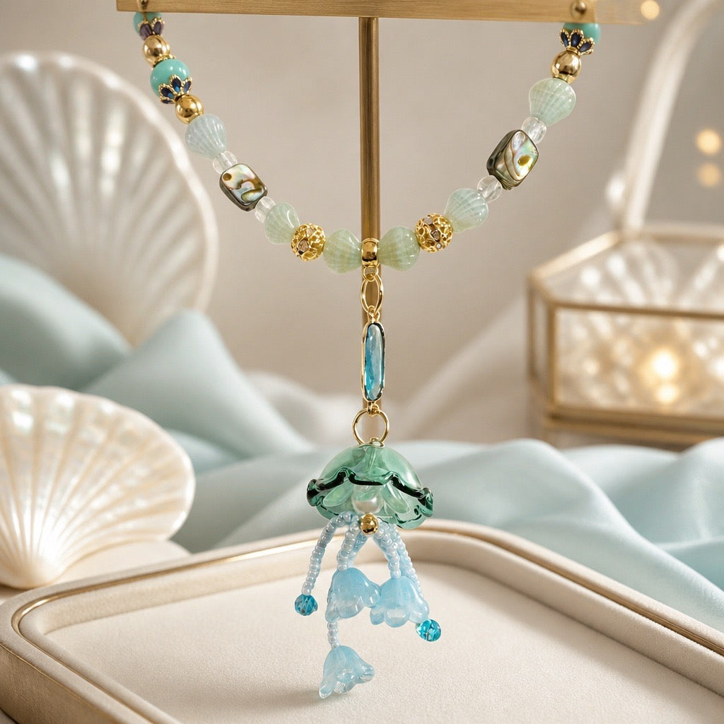 Jellyfish & Abalone Shell Necklace