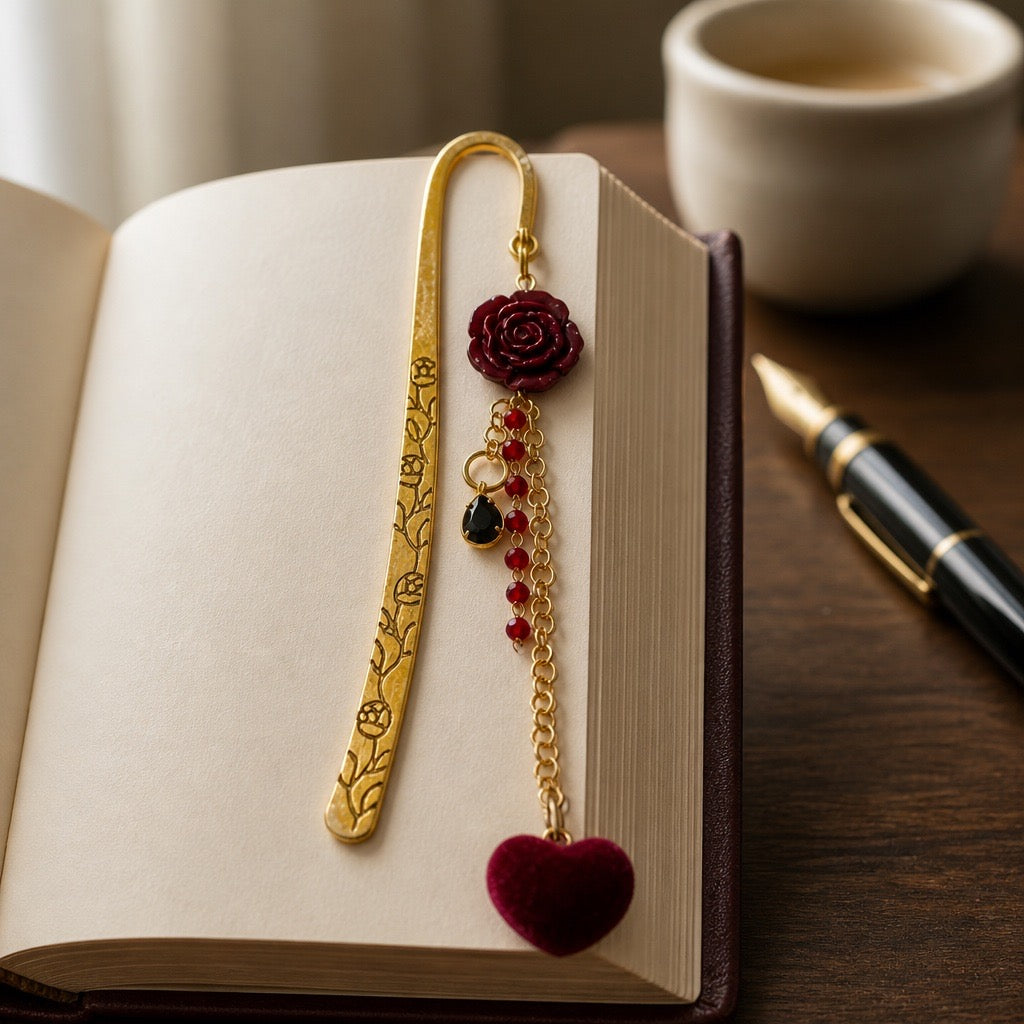 Rose & Heart Bookmark