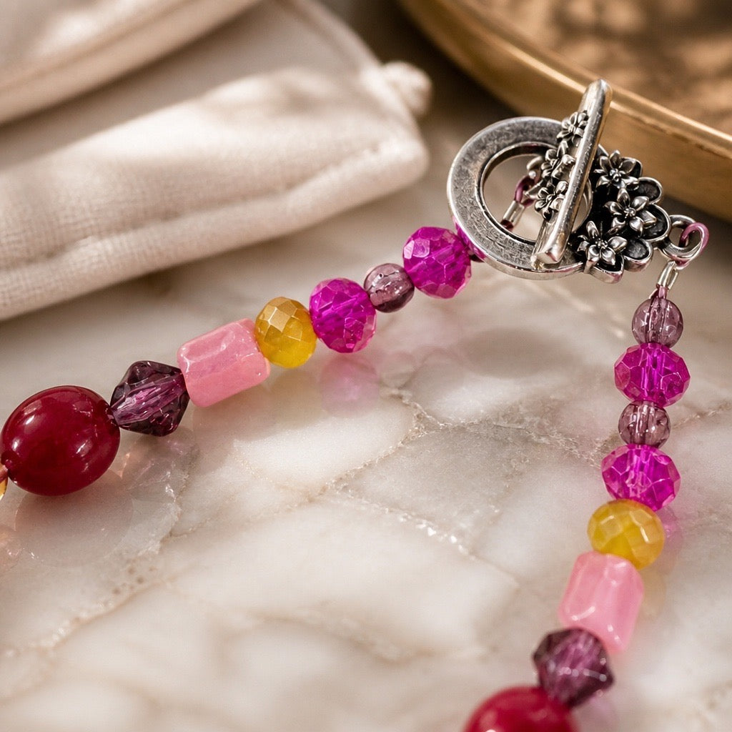 Agate & Citrine Tulip Necklace