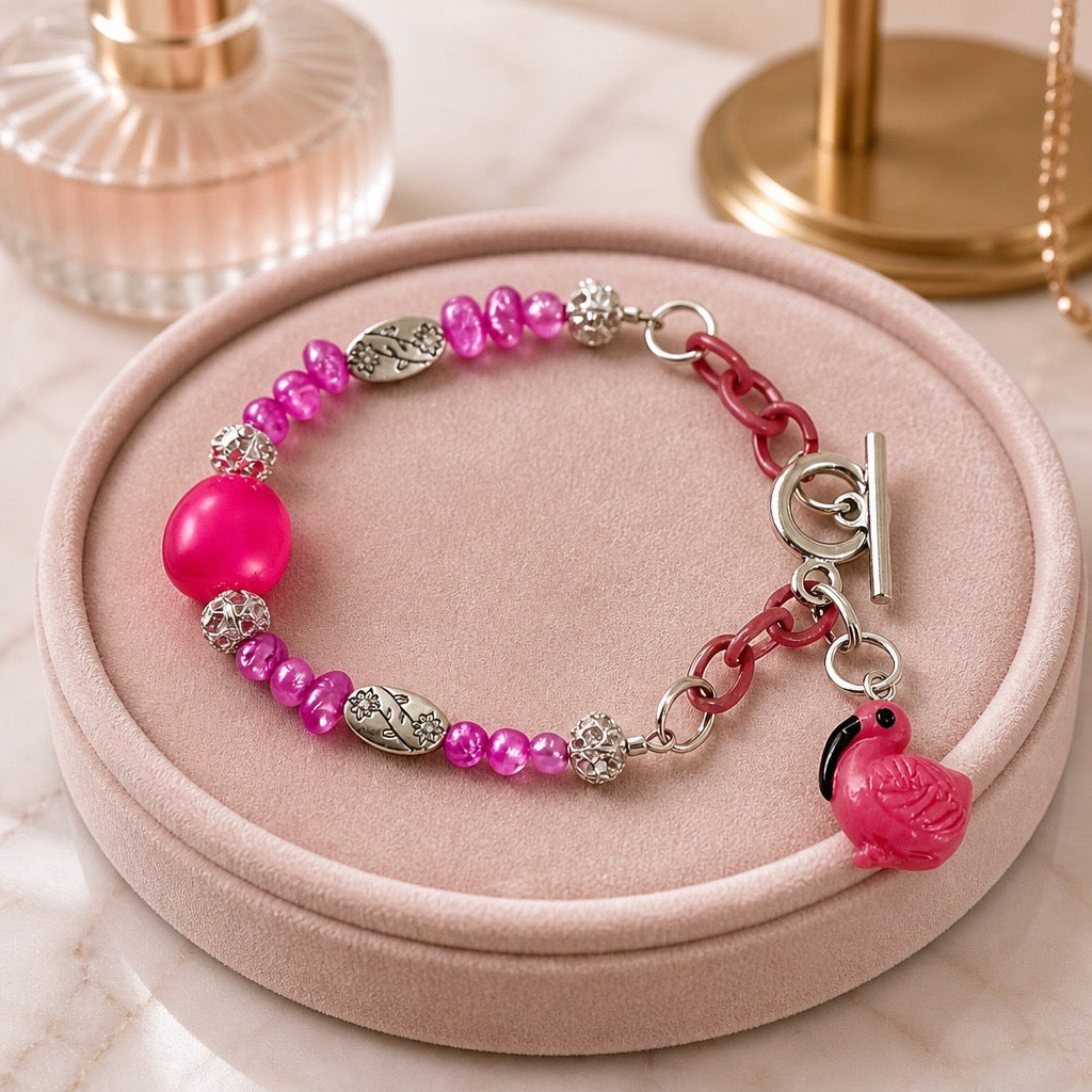 Hot Pink Flamingo Bracelet