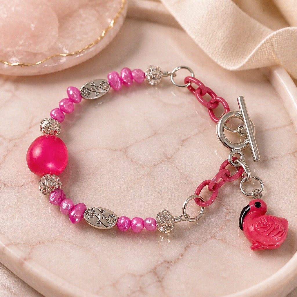 Hot Pink Flamingo Bracelet