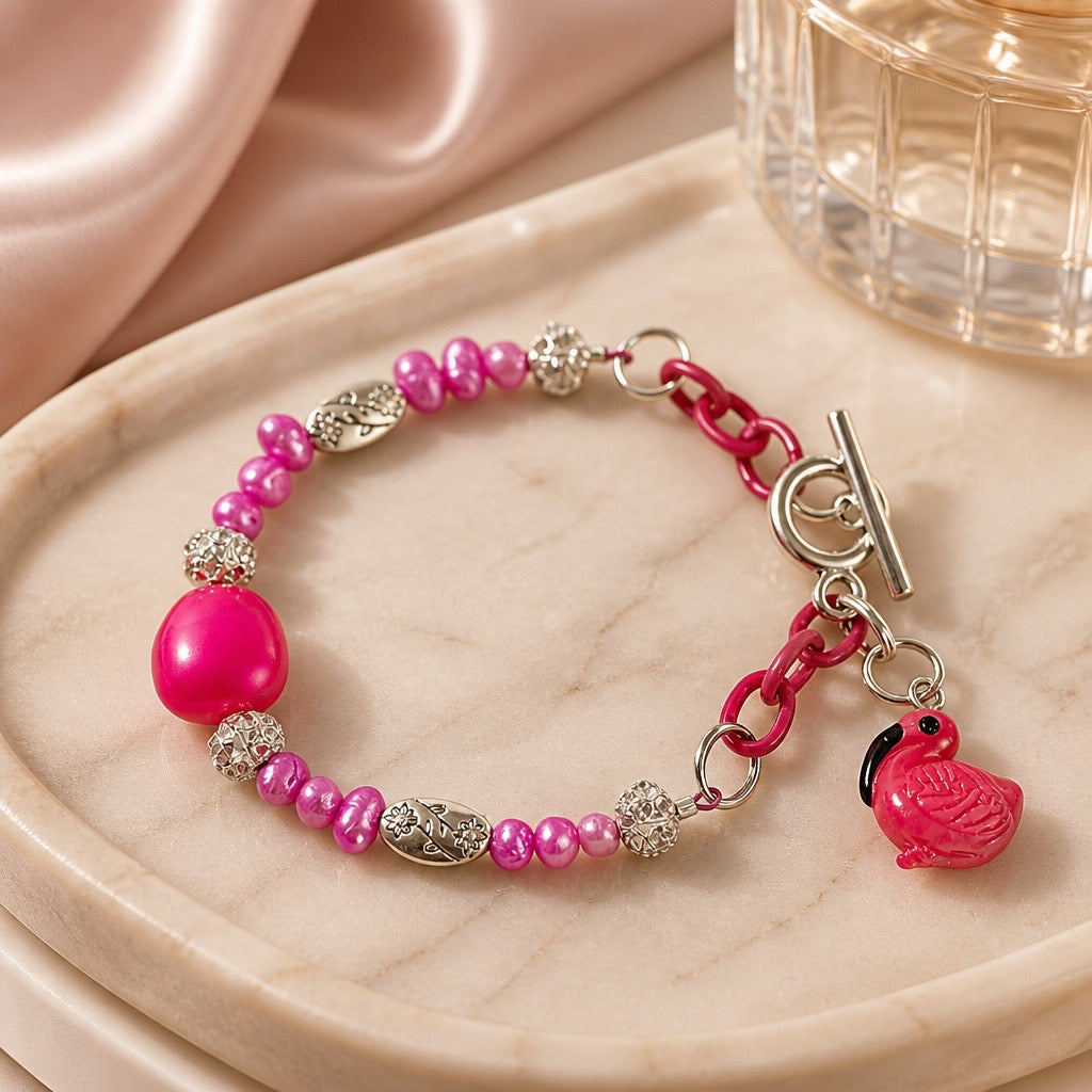 Hot Pink Flamingo Bracelet