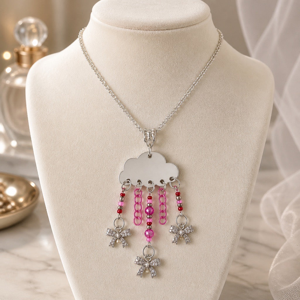 It’s Raining Bows in Hot Pink! Necklace