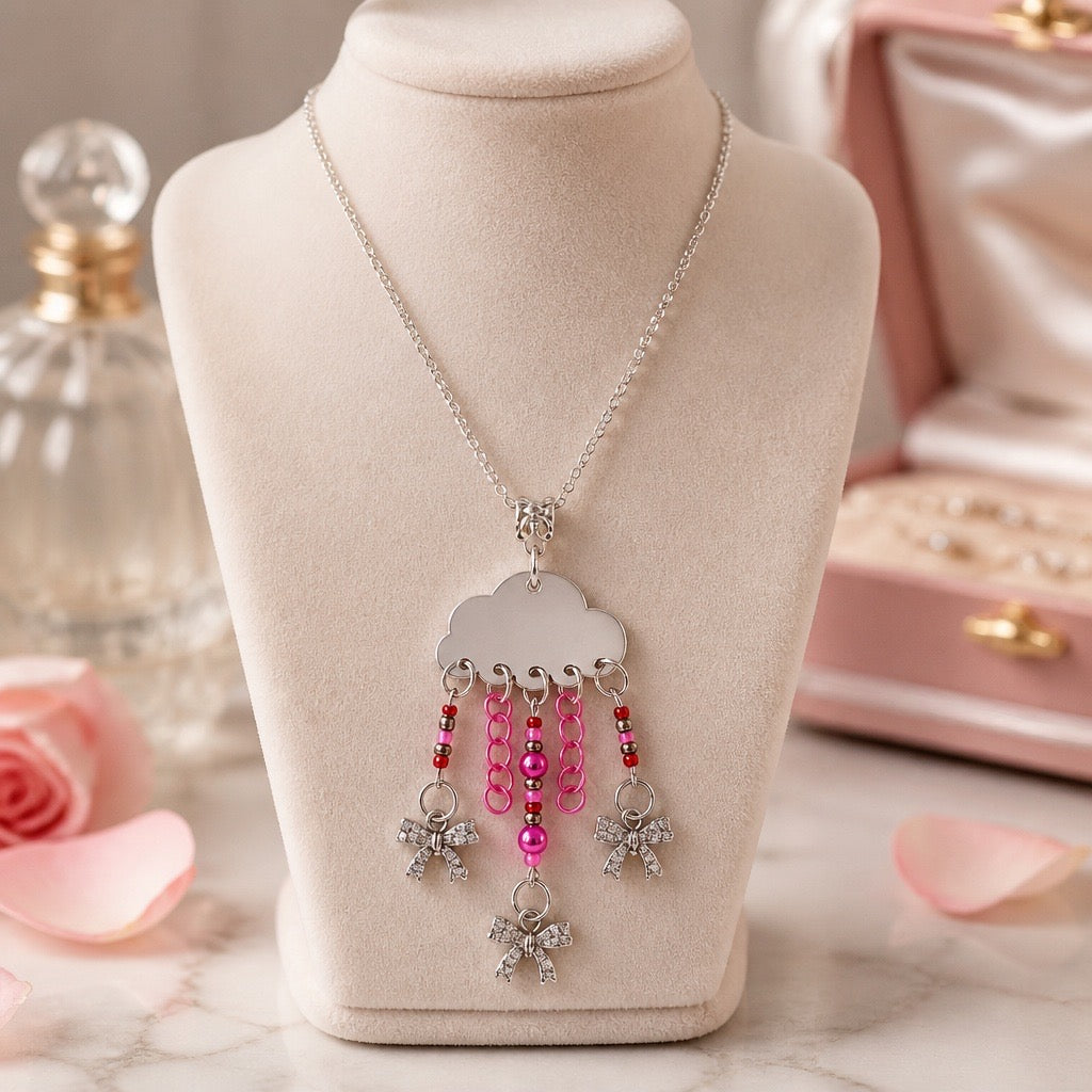 It’s Raining Bows in Hot Pink! Necklace