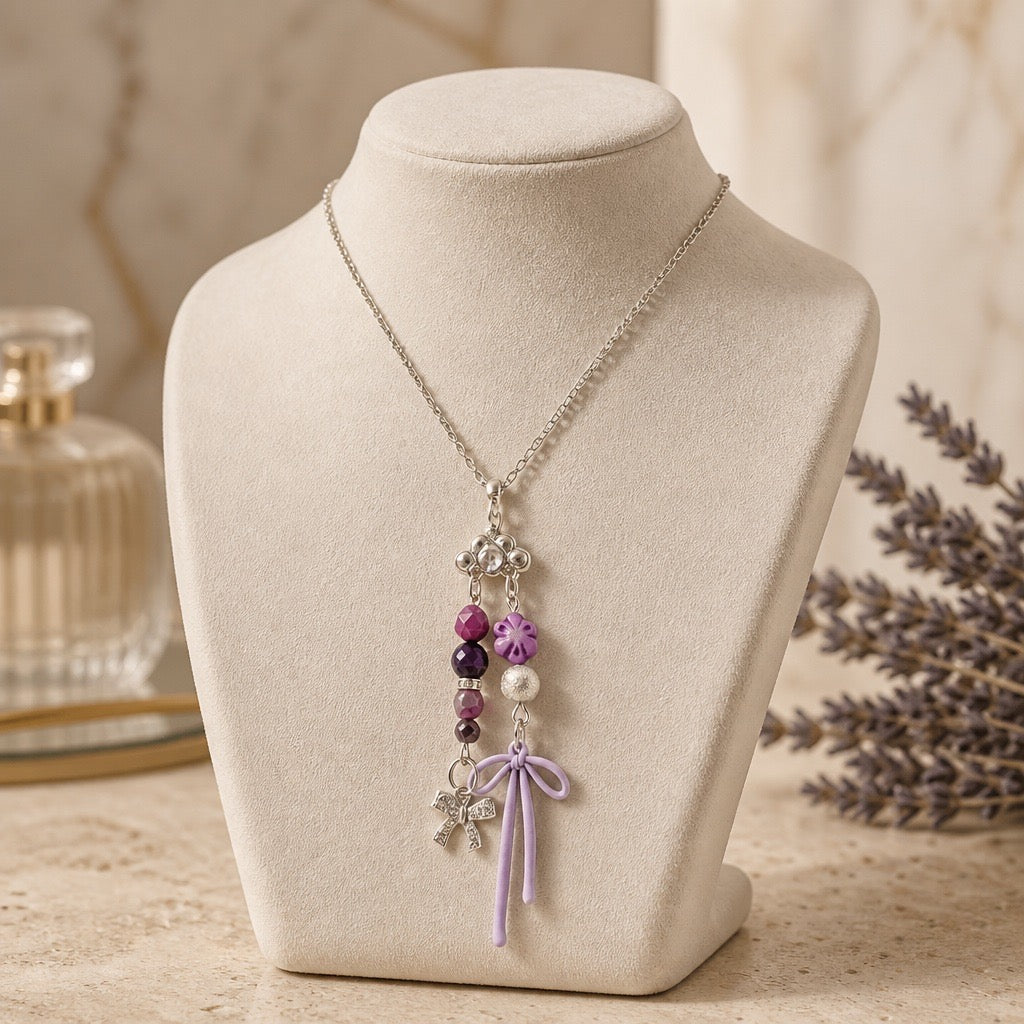 It’s Raining Bows in Purple! Necklace