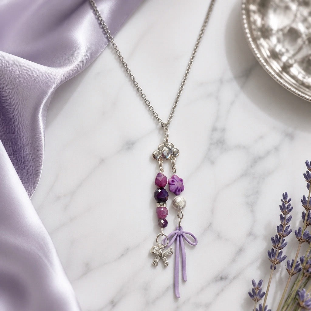 It’s Raining Bows in Purple! Necklace