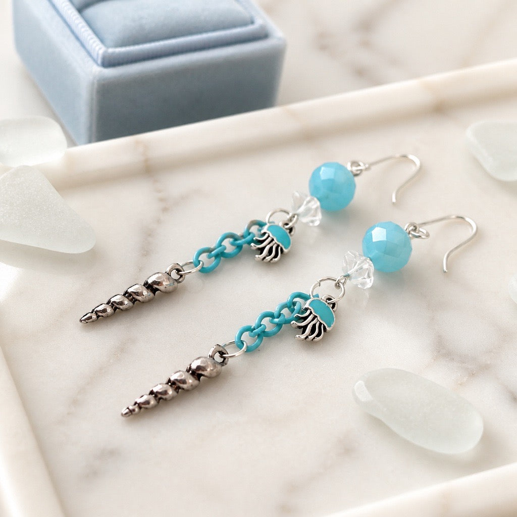 Blue Jellyfish Earrings