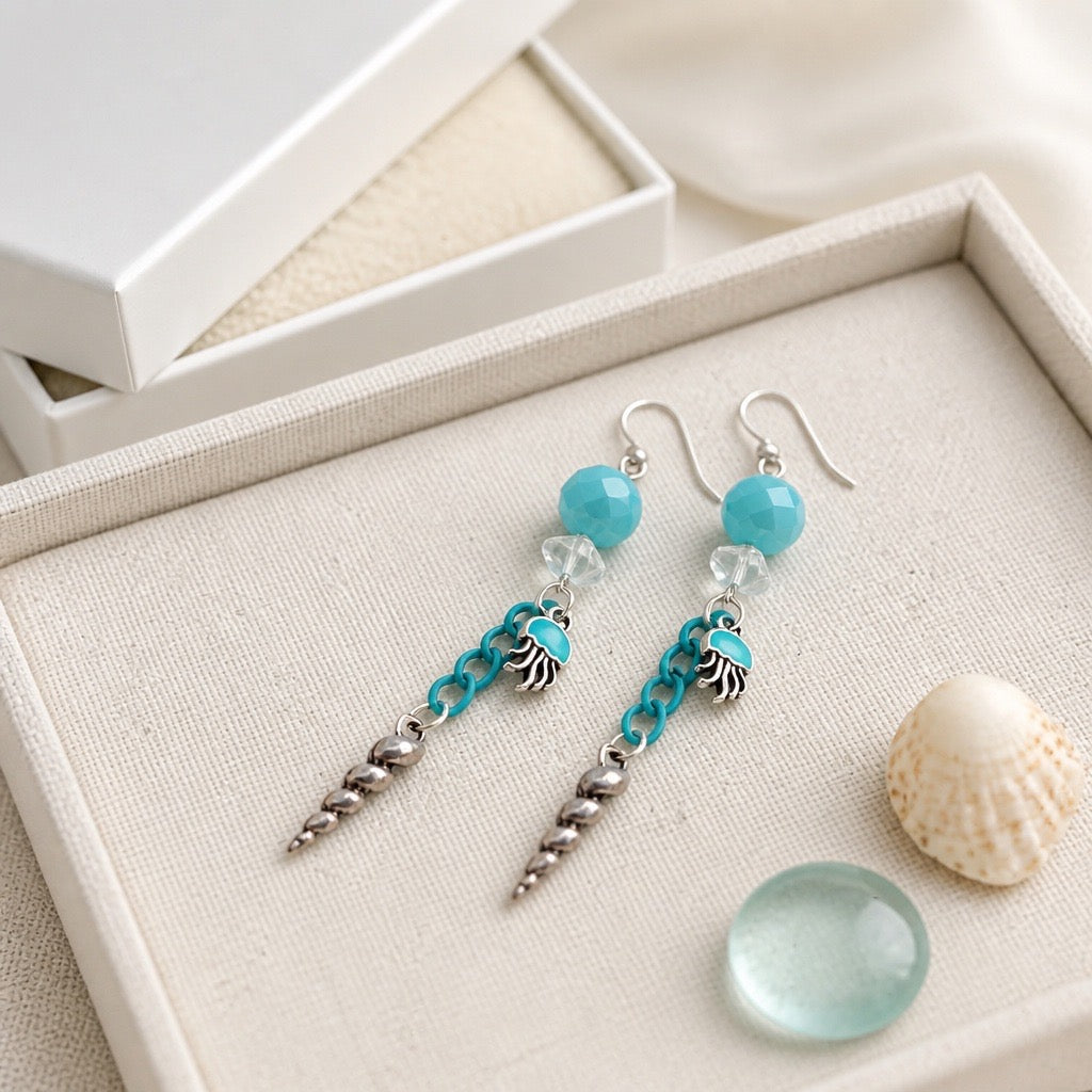 Blue Jellyfish Earrings