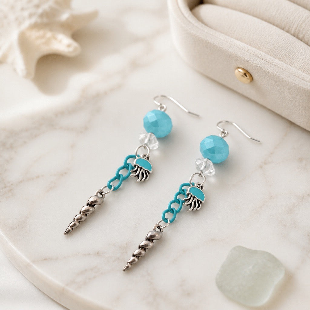 Blue Jellyfish Earrings