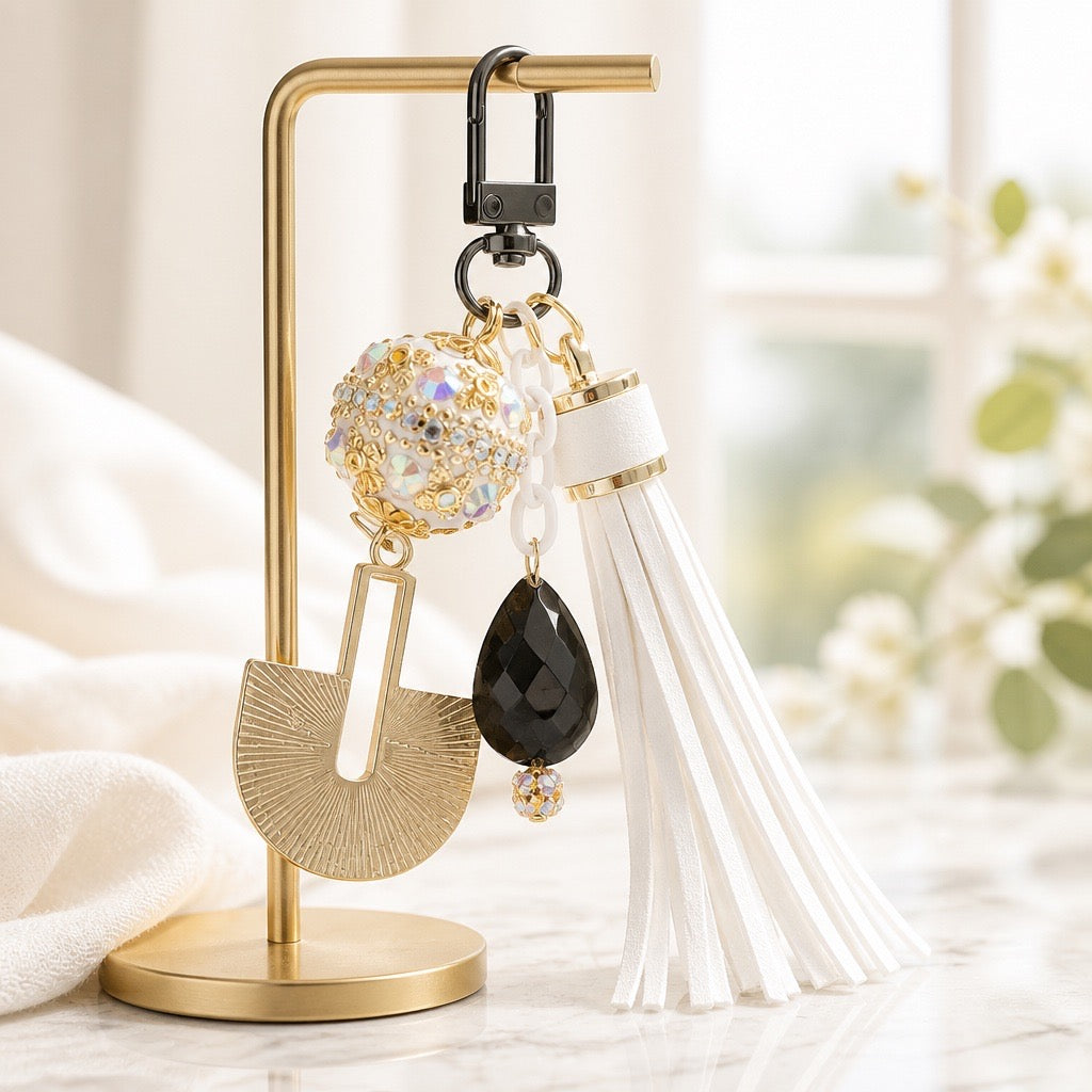 Purse Charm - Black and White
