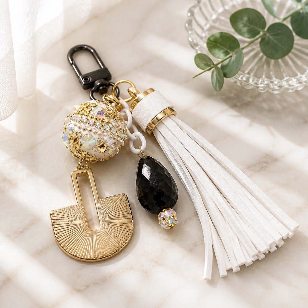 Purse Charm - Black and White