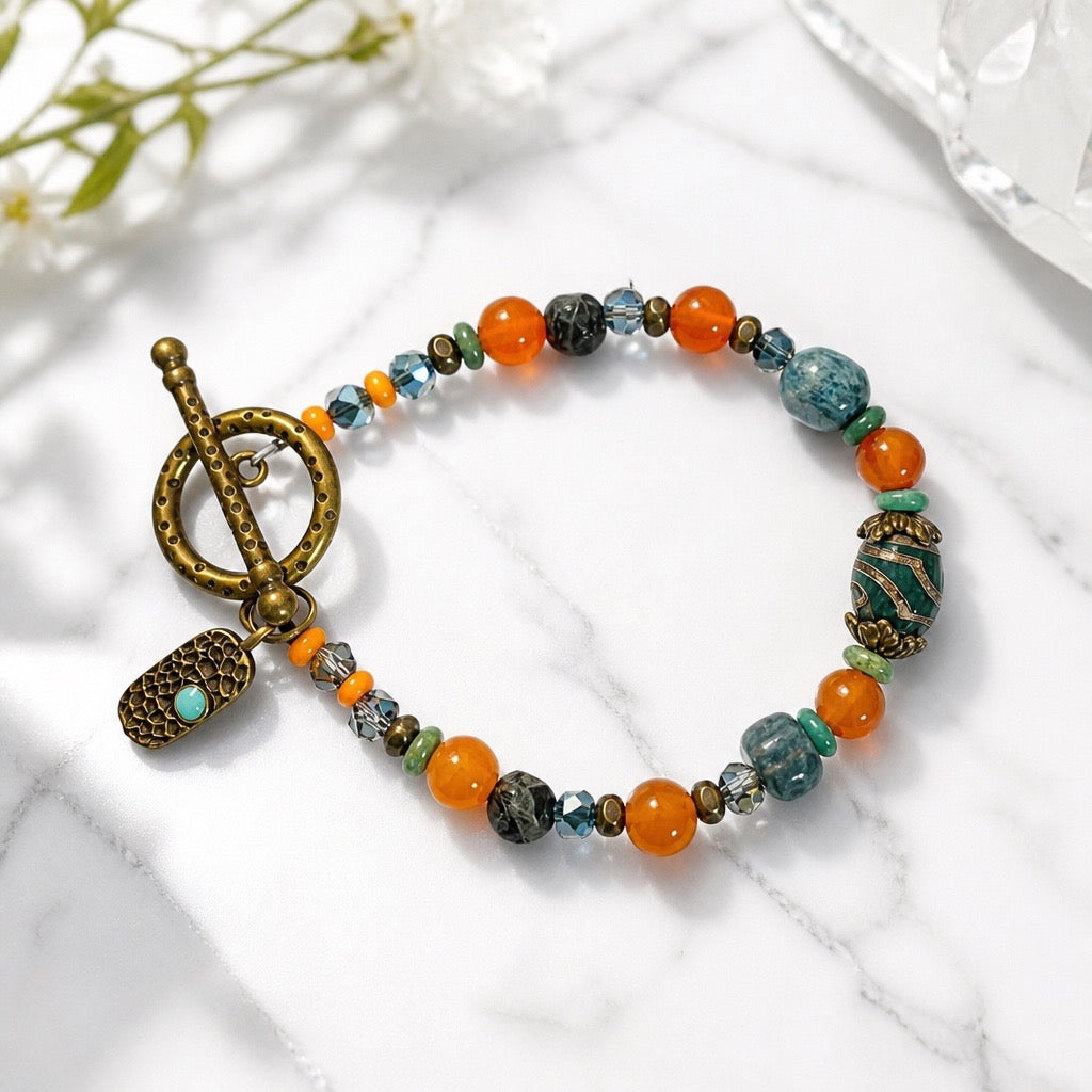 Rainforest Bronze Gemstone Bracelet