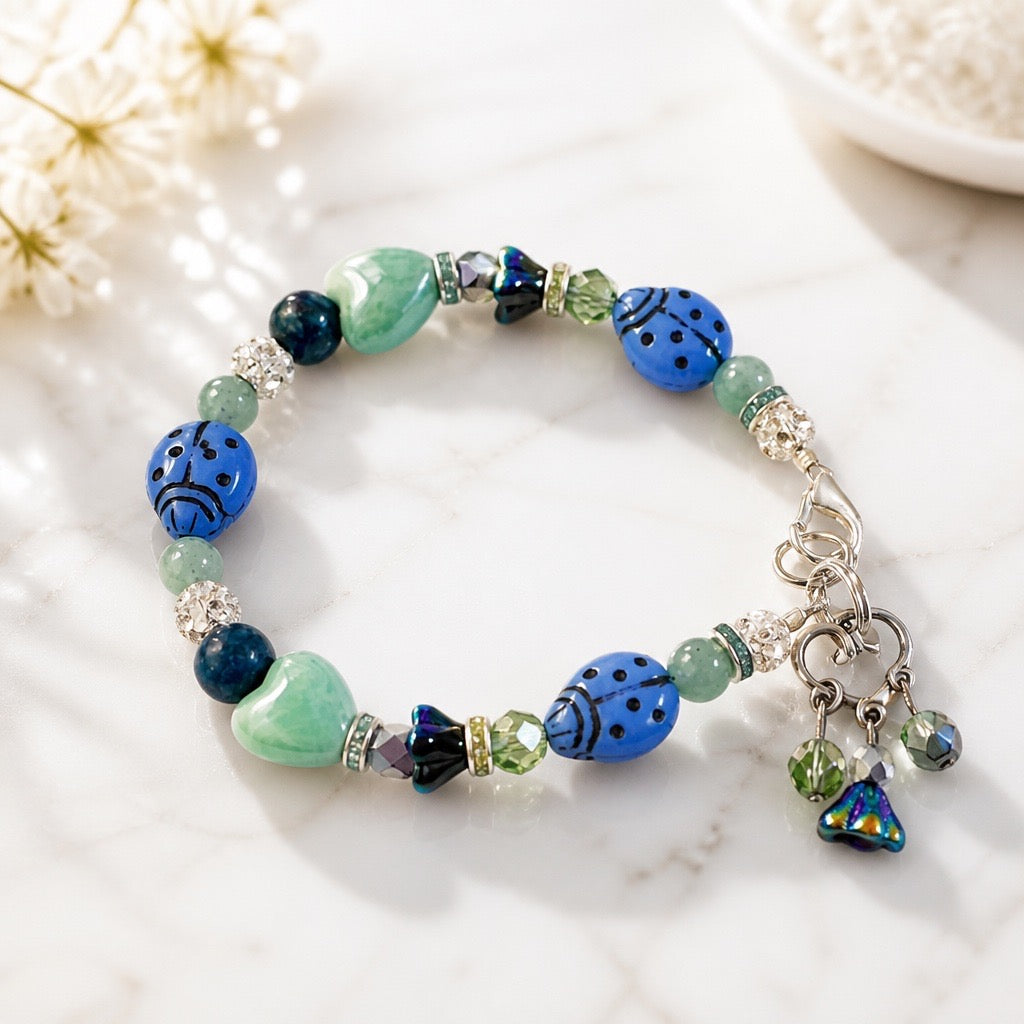 Blue Ladybug Bracelet