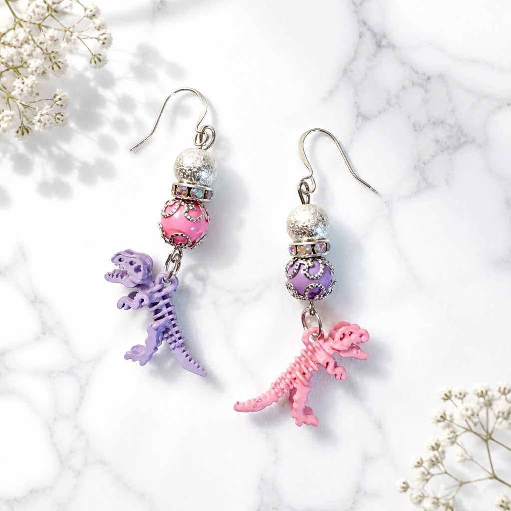 Pastel Dinosaur Earrings