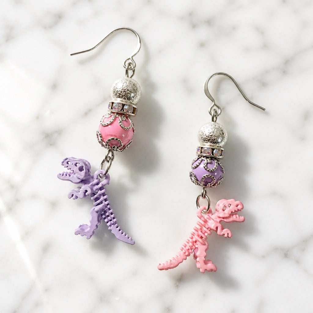 Pastel Dinosaur Earrings