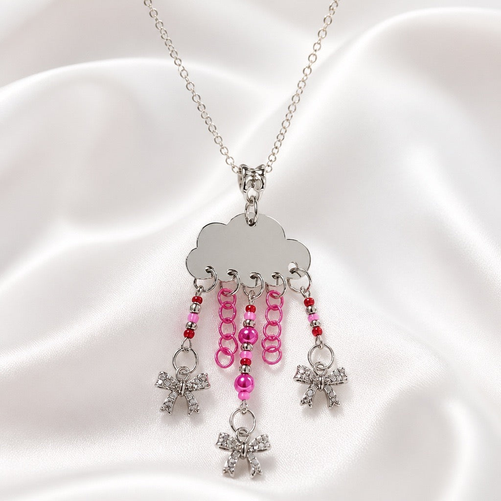 It’s Raining Bows in Hot Pink! Necklace