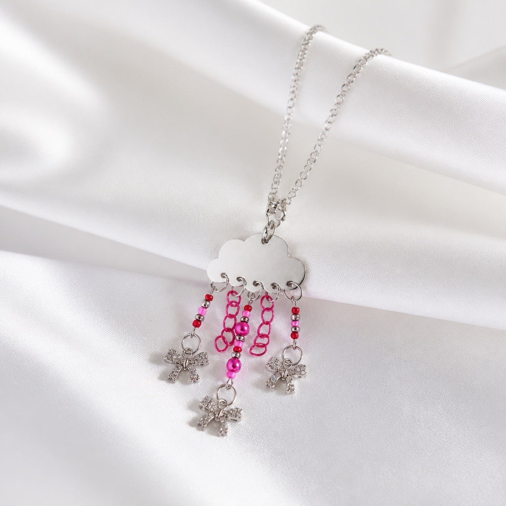 It’s Raining Bows in Hot Pink! Necklace