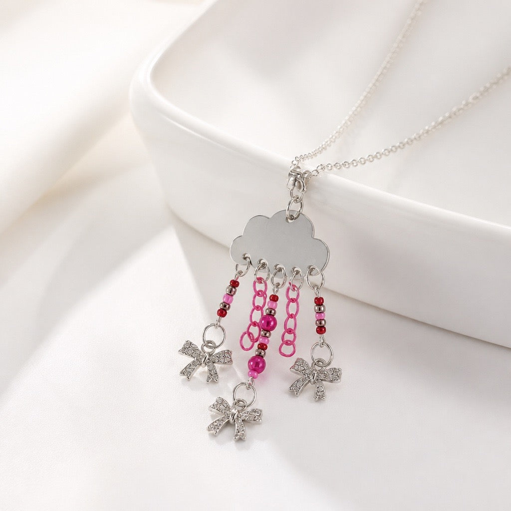 It’s Raining Bows in Hot Pink! Necklace